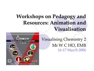 Workshops on Pedagogy and Resources: Animation and Visualisation