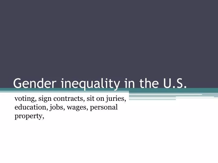 gender inequality in the u s
