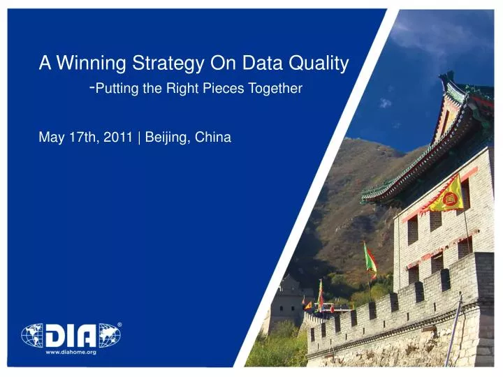 a winning strategy on data quality putting the right pieces together