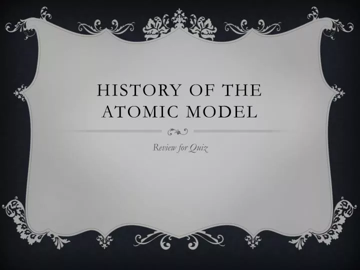 history of the atomic model
