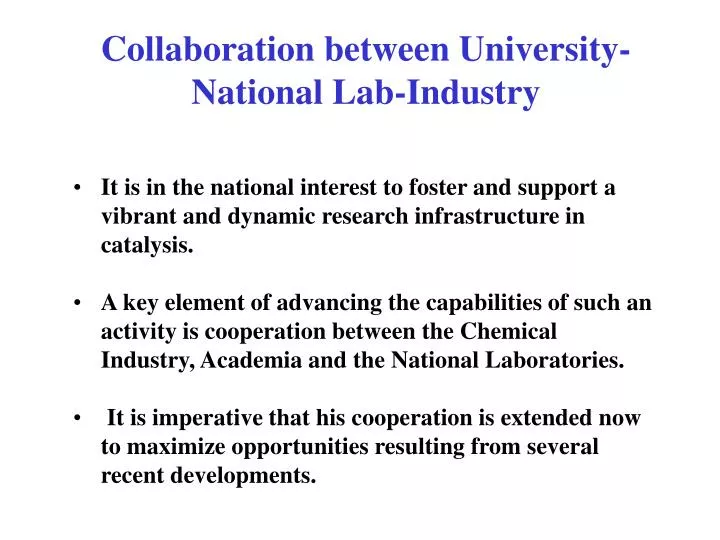 collaboration between university national lab industry