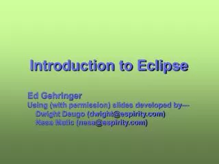 Introduction to Eclipse