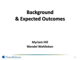 Background &amp; Expected Outcomes