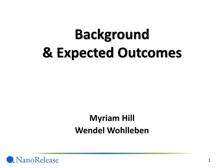 background expected outcomes