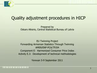 Quality adjustment procedures in HICP