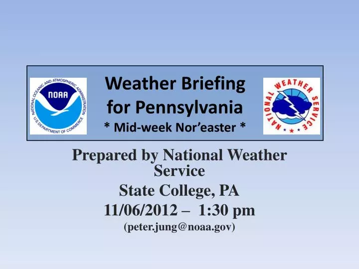 weather briefing for pennsylvania mid week nor easter