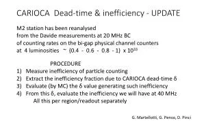 CARIOCA Dead-time &amp; inefficiency - UPDATE