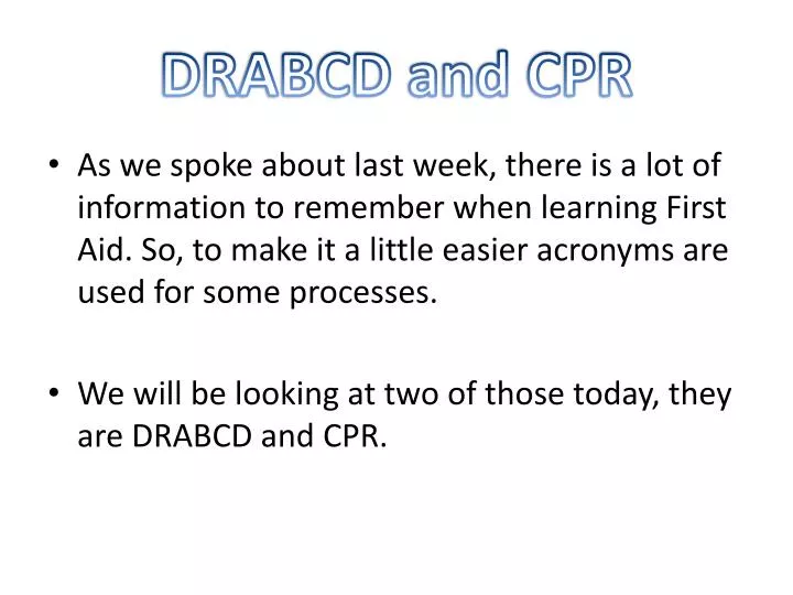 drabcd and cpr