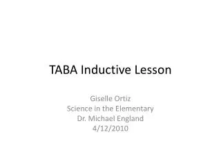 TABA Inductive Lesson