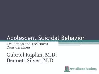 Adolescent Suicidal Behavior