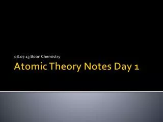 Atomic Theory Notes Day 1