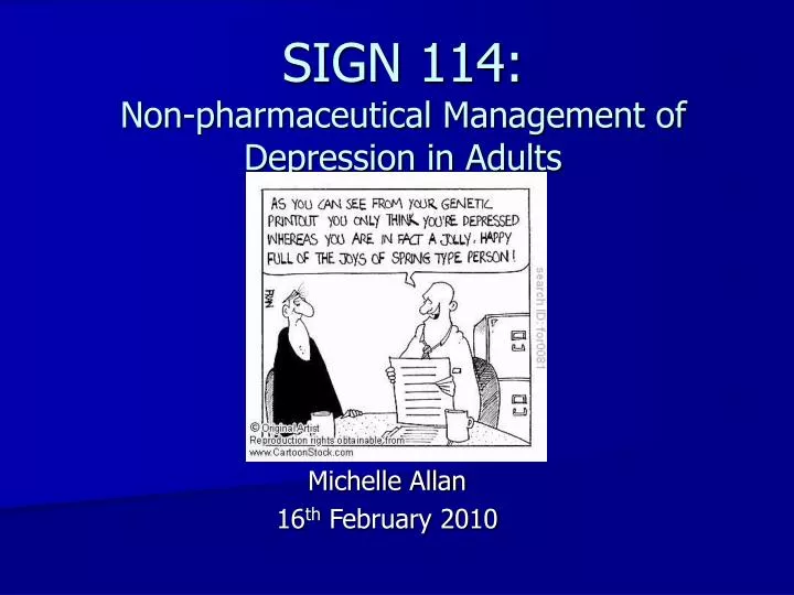 sign 114 non pharmaceutical management of depression in adults