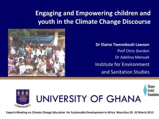 Engaging and Empowering children and youth in the Climate Change Discourse