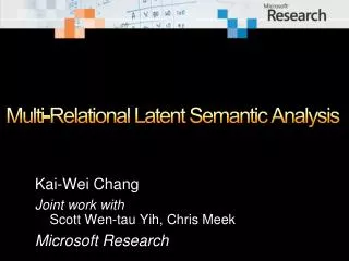 Multi-Relational Latent Semantic Analysis