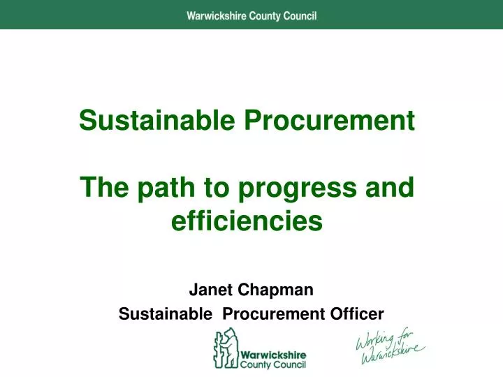 sustainable procurement the path to progress and efficiencies