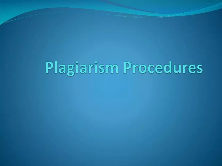 plagiarism procedures
