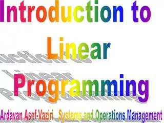 Ardavan Asef-Vaziri Systems and Operations Management