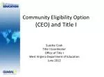 Community Eligibility Option (CEO) and Title I