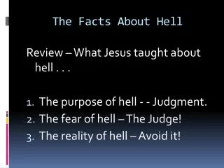 The Facts About Hell