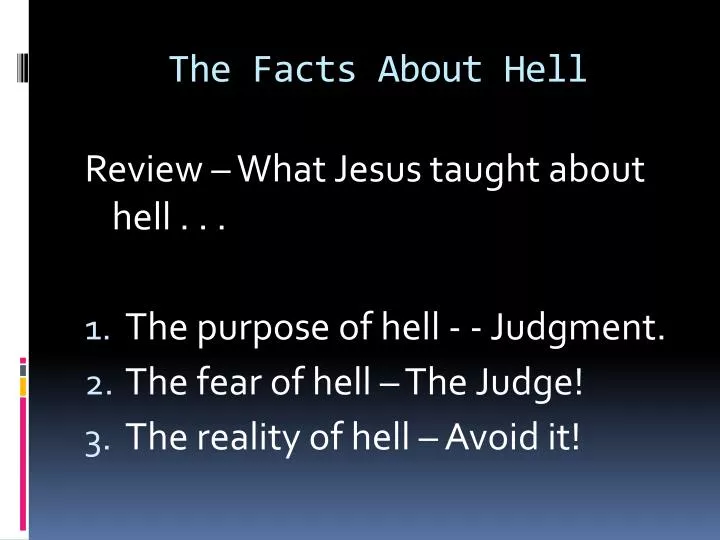 the facts about hell