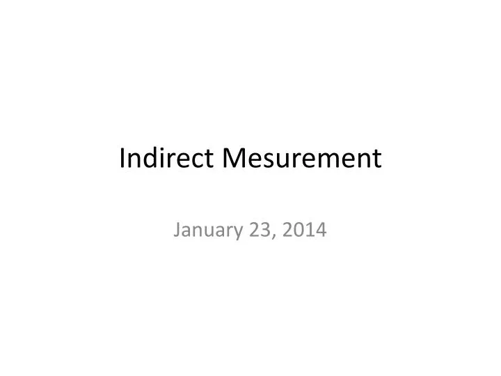 indirect mesurement