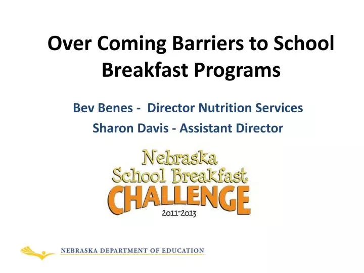 over coming barriers to school breakfast programs