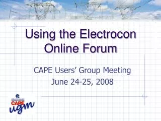 Using the Electrocon Online Forum