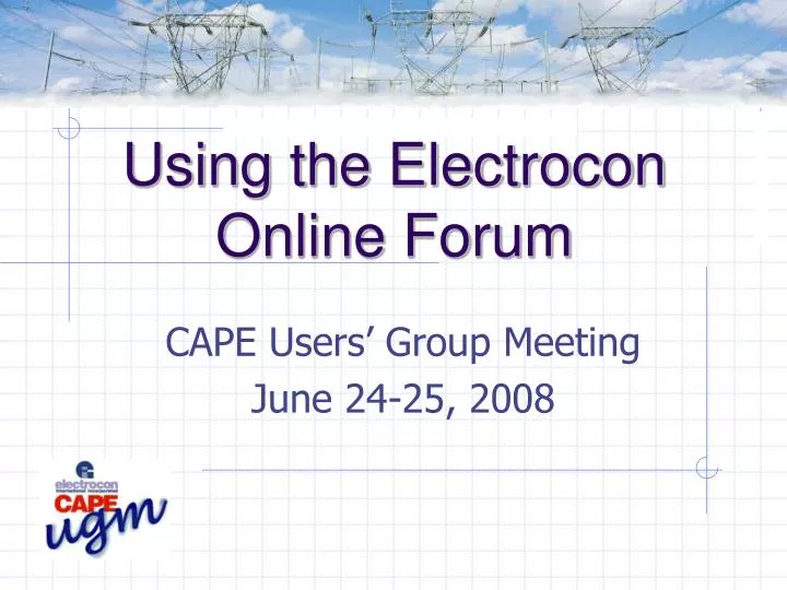 using the electrocon online forum