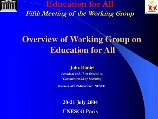Education for All Fifth Meeting of the Working Group