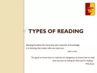 Types of Reading