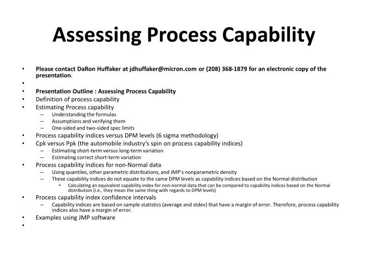 assessing process capability