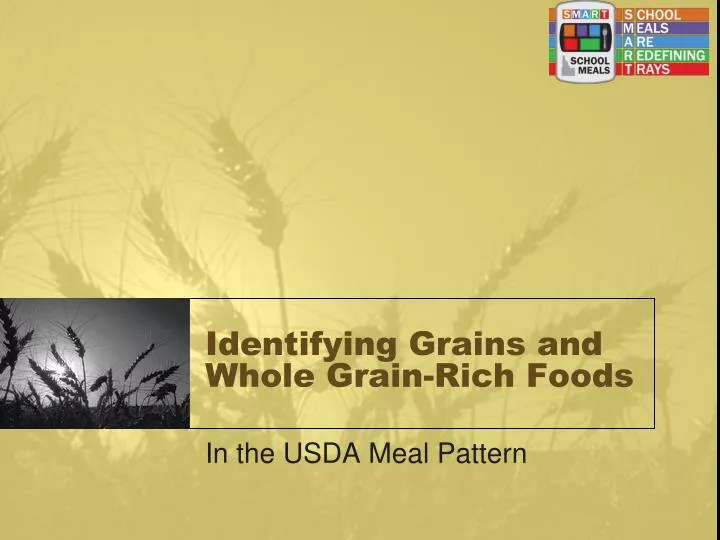 identifying grains and whole grain rich foods