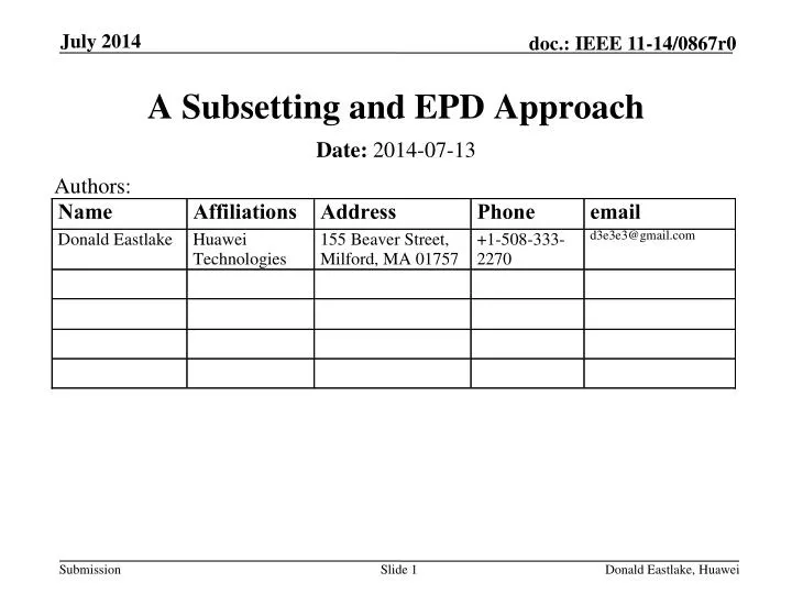 a subsetting and epd approach