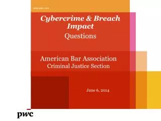 Cybercrime &amp; Breach Impact