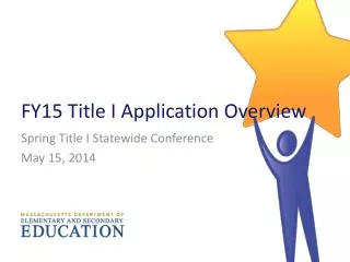 FY15 Title I Application Overview