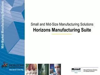 Mid-Market Manufacturing Solutions