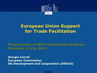 European Union Support for Trade Facilitation