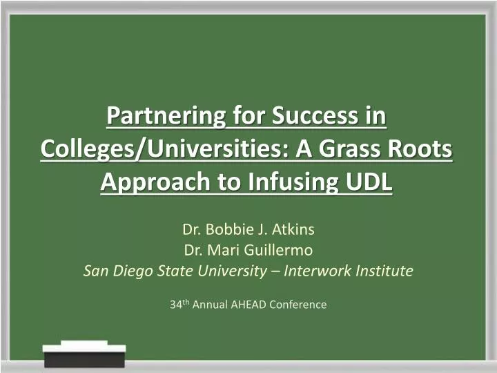 partnering for success in colleges universities a grass roots approach to infusing udl
