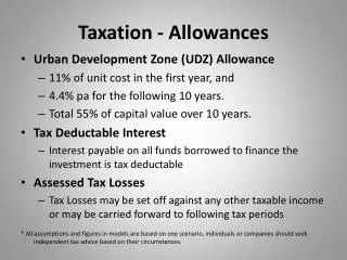 taxation allowances