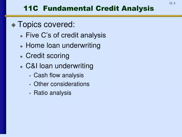 11c fundamental credit analysis