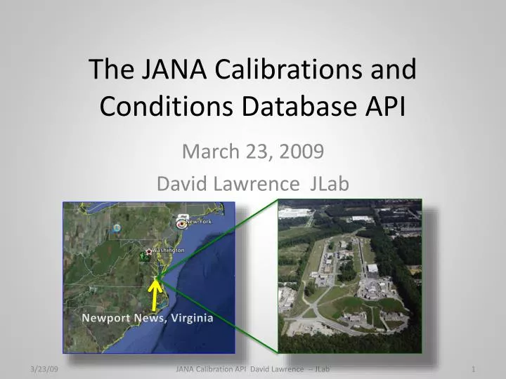 the jana calibrations and conditions database api