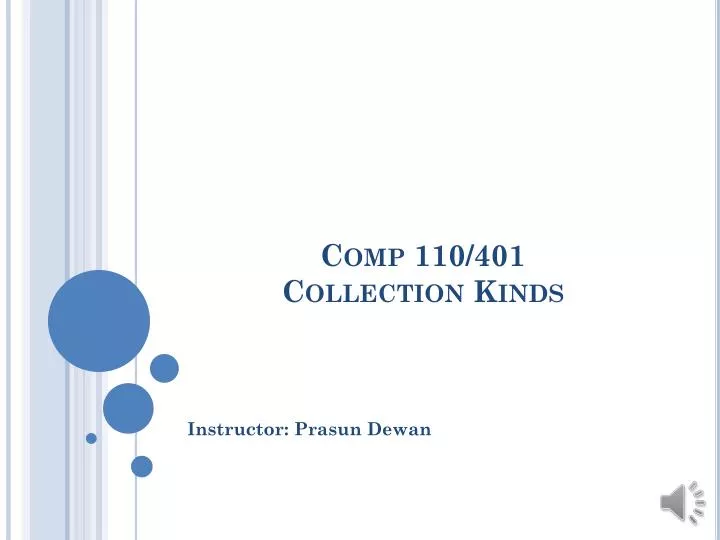 comp 110 401 collection kinds