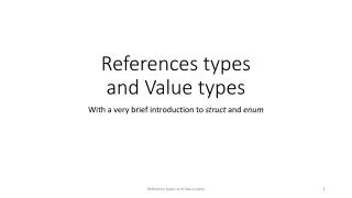 References types and Value types