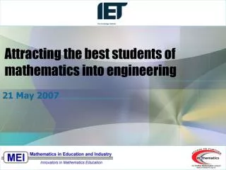 Attracting the best students of mathematics into engineering