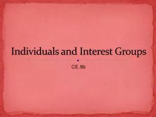 Individuals and Interest Groups