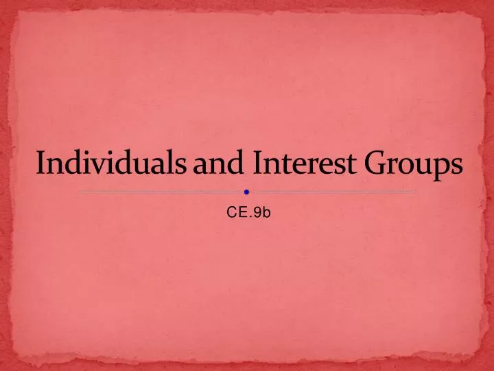 individuals and interest groups