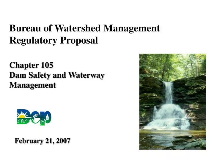 bureau of watershed management regulatory proposal
