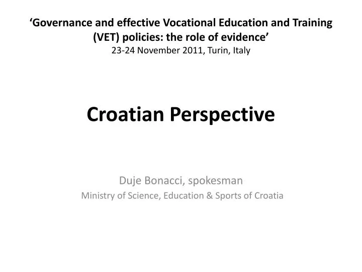 croatian perspective