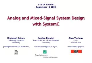 Analog and Mixed-Signal System Design with SystemC