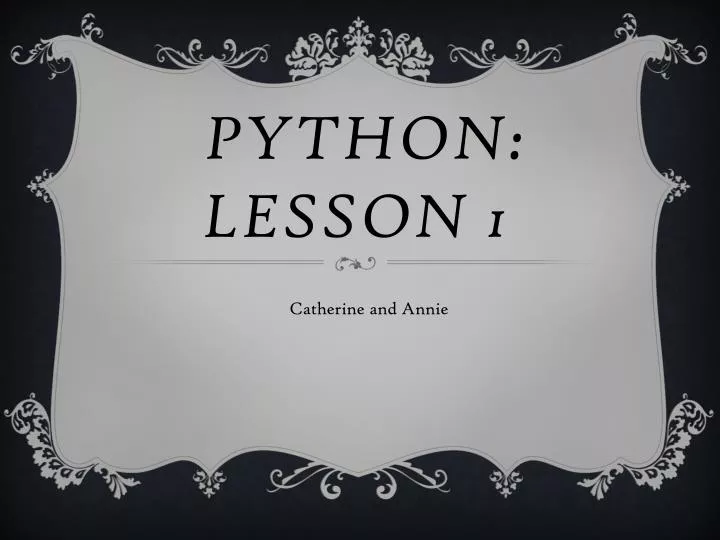 python lesson 1